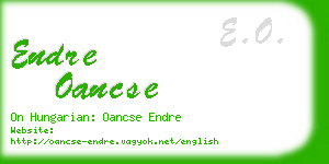 endre oancse business card